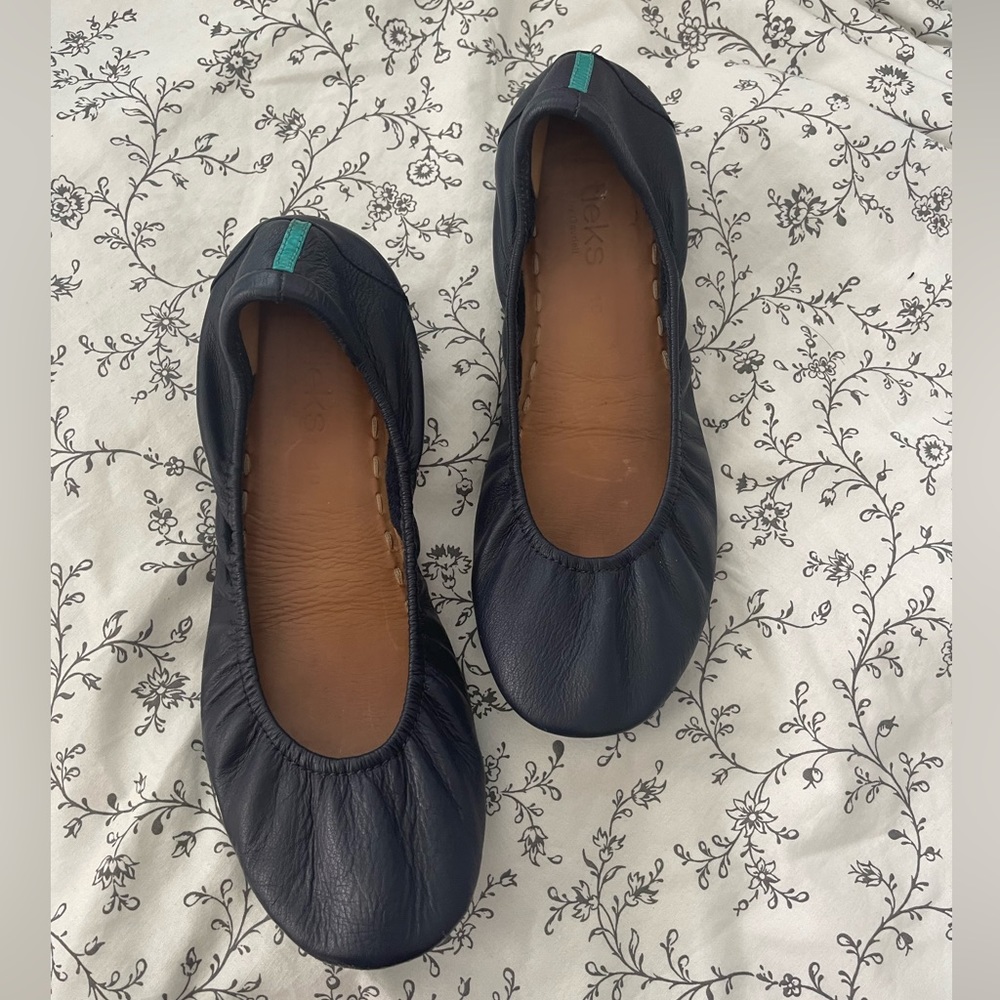 Tieks California Navy Blue and teal Flats - Picture 2 of 14